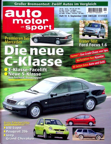Deckblatt Auto Motor und Sport (19/1998)